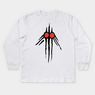 Mothmanns symbol black Kids Long Sleeve T-Shirt